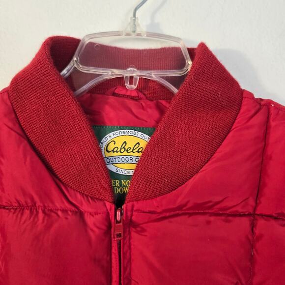 Cabela's Premier Northern Goose Down Vest Men's XLT Red Puffer Zip Up Outdoors - Picture 4 of 12